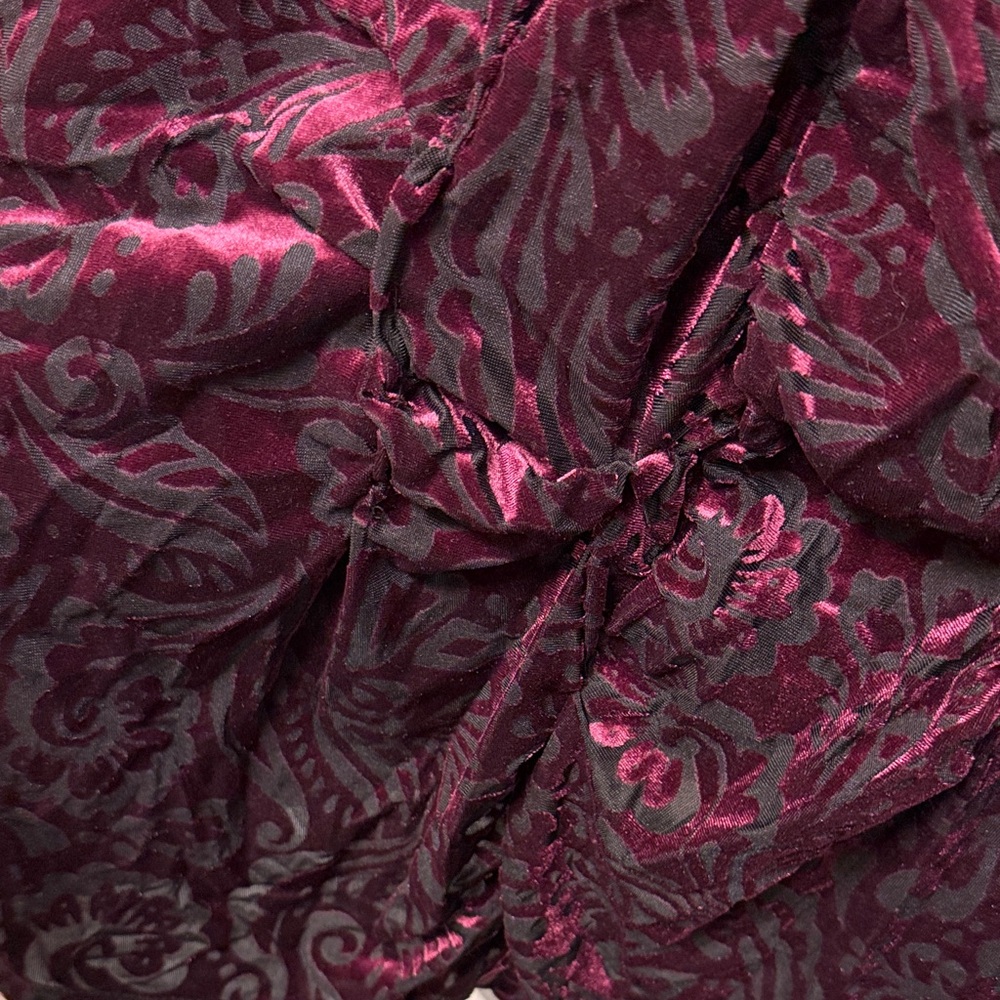 Apostrophe Stretch Women’s PLUS 16W-18W Purple Whimsigoth Velvet floral Top VTG - Picture 4 of 8